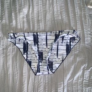 Blue and white bikini bottoms